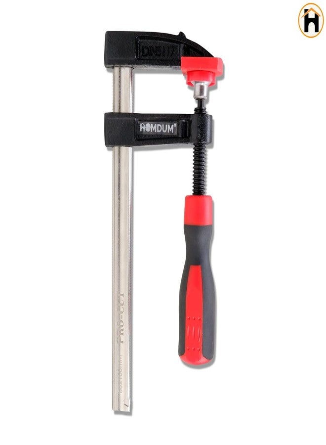 Homdum 8 inch Steel f clamp 200 x 50 mm F Clamp with Rubberized Handle andurface Protection PVC Cover for Better Grip Metal F Clamps for Woodworking Glass and Welding Works Pack OF 4 PC - Image 3